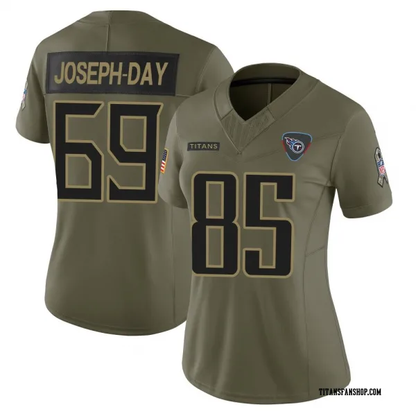 Women's Sebastian Joseph-Day Tennessee Titans Limited Olive 2025 Salute to Service Jersey