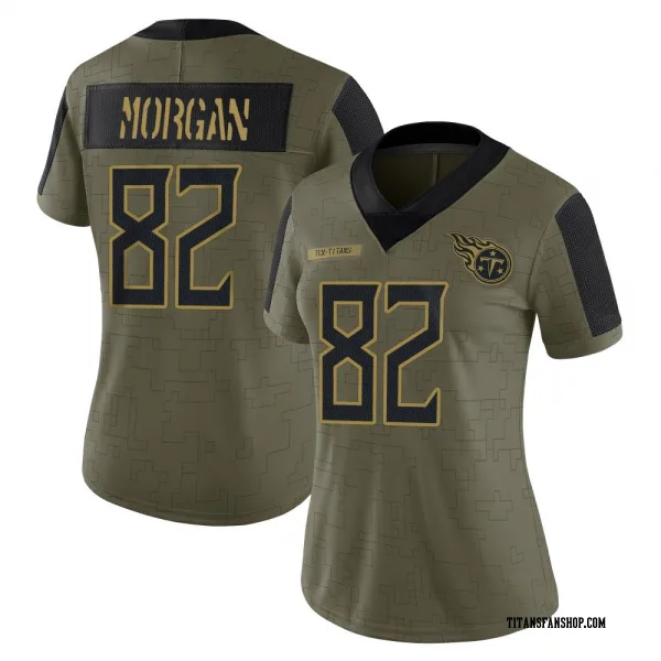 Women's Stanley Morgan Jr. Tennessee Titans Limited Olive 2021 Salute To Service Jersey