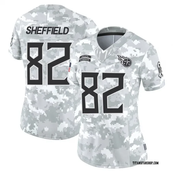 Women's TJ Sheffield Tennessee Titans Limited Arctic Camo 2024 Salute to Service Jersey