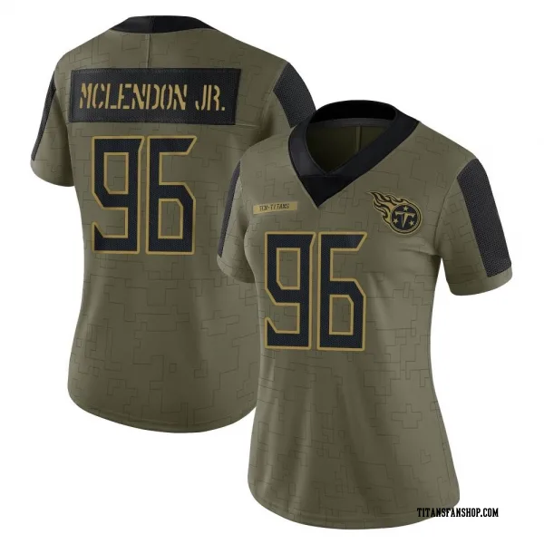 Women's TK McLendon Jr. Tennessee Titans Limited Olive 2021 Salute To Service Jersey