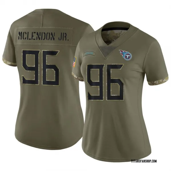 Women's TK McLendon Jr. Tennessee Titans Limited Olive 2022 Salute To Service Jersey