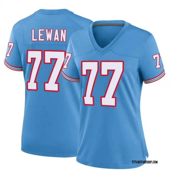 Women's Taylor Lewan Tennessee Titans Game Light Blue Oilers Throwback Alternate Jersey