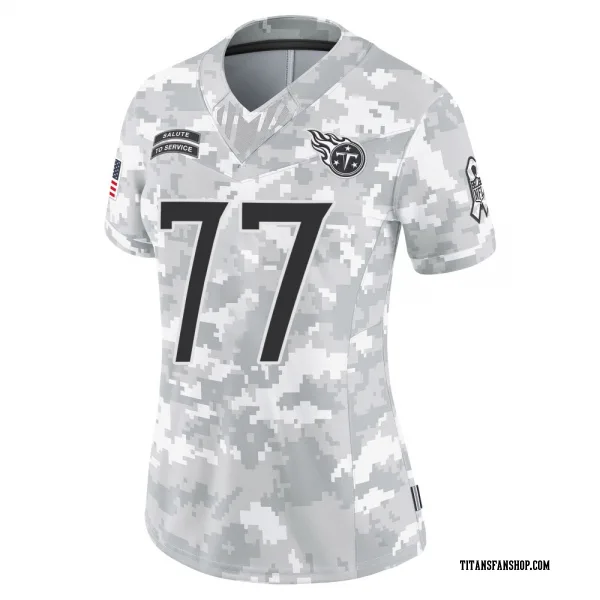 Women's Taylor Lewan Tennessee Titans Limited Arctic Camo 2024 Salute to Service Jersey