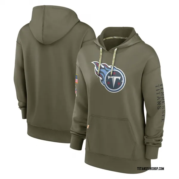 Women's Tennessee Titans Olive 2022 Salute to Service Performance Pullover Hoodie
