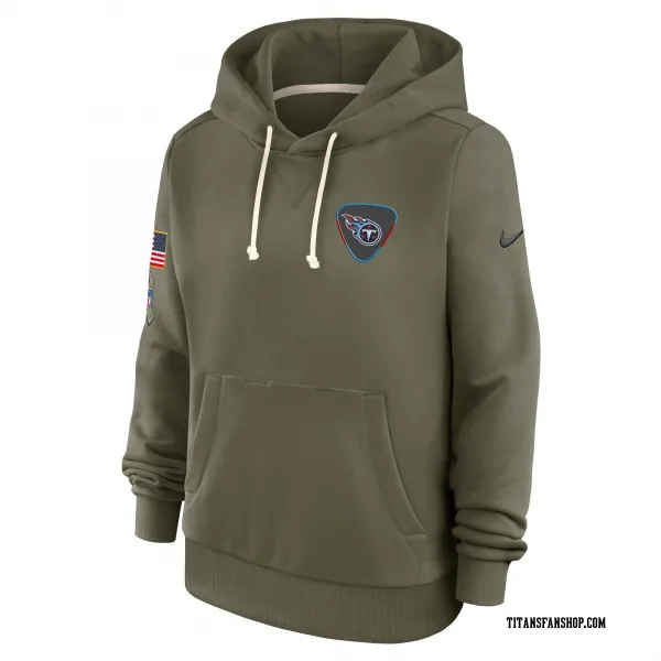 Women's Tennessee Titans Olive 2025 Salute to Service Sideline Hoodie