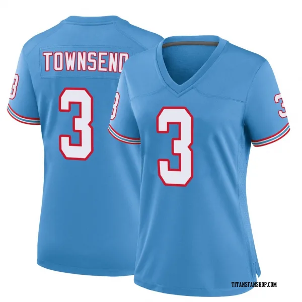 Women's Tommy Townsend Tennessee Titans Game Light Blue Oilers Throwback Alternate Jersey