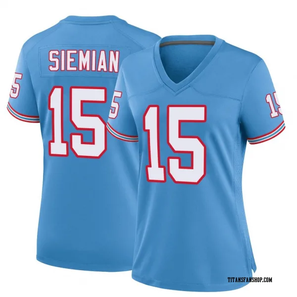 Women's Trevor Siemian Tennessee Titans Game Light Blue Oilers Throwback Alternate Jersey