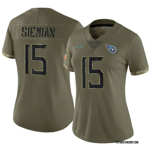 Women's Trevor Siemian Tennessee Titans Limited Olive 2022 Salute To Service Jersey