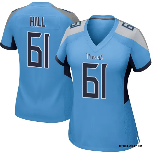 Women's Trey Hill Tennessee Titans Game Light Blue Jersey