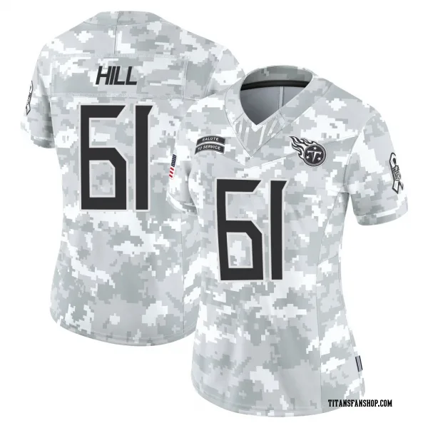 Women's Trey Hill Tennessee Titans Limited Arctic Camo 2024 Salute to Service Jersey