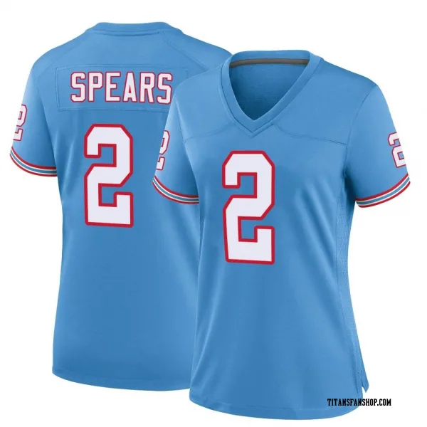 Women's Tyjae Spears Tennessee Titans Game Light Blue Oilers Throwback Alternate Jersey