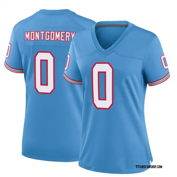 Women's Tyren Montgomery Tennessee Titans Game Light Blue Oilers Throwback Alternate Jersey