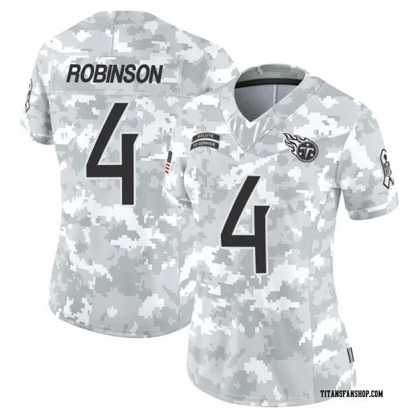Women's Wan'Dale Robinson Tennessee Titans Limited Arctic Camo 2024 Salute to Service Jersey
