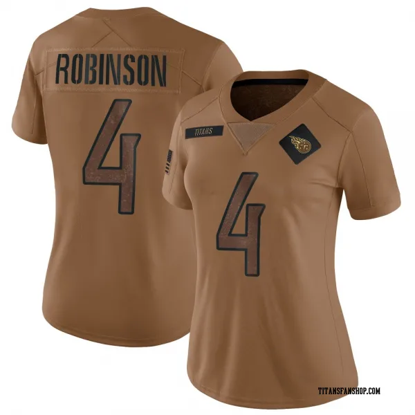 Women's Wan'Dale Robinson Tennessee Titans Limited Brown 2023 Salute To Service Jersey