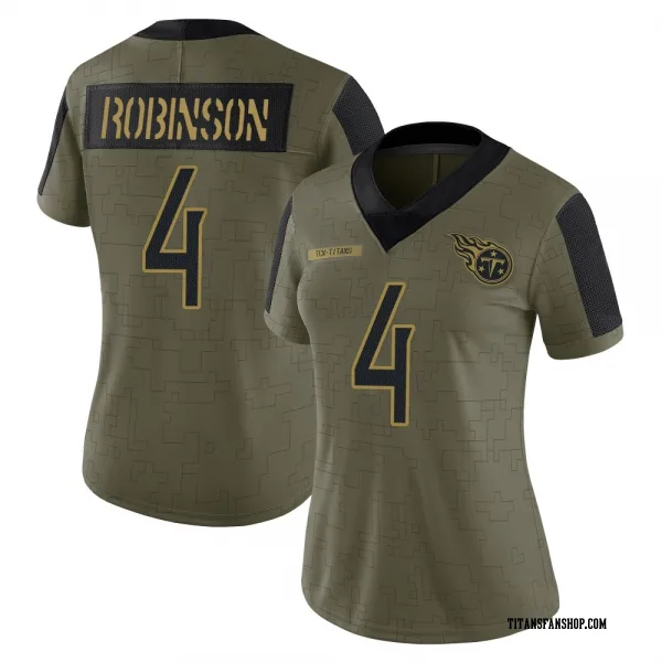 Women's Wan'Dale Robinson Tennessee Titans Limited Olive 2021 Salute To Service Jersey