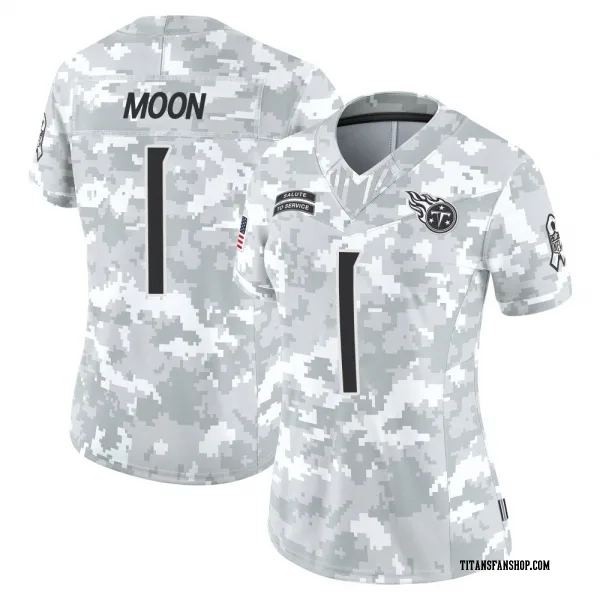 Women's Warren Moon Tennessee Titans Limited Arctic Camo 2024 Salute to Service Jersey