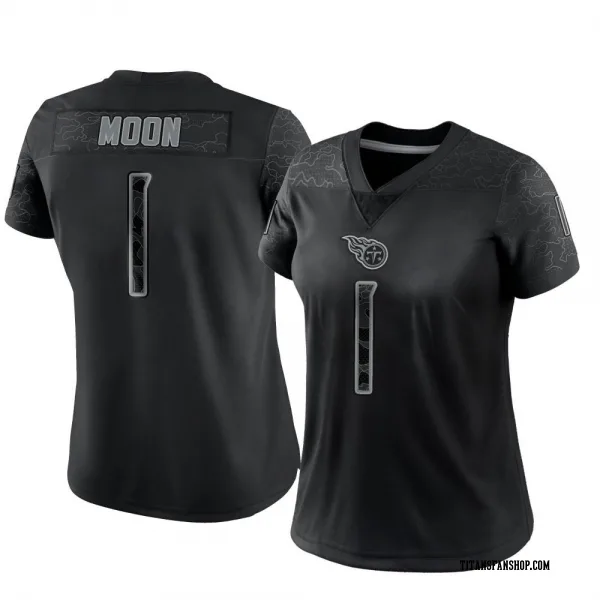 Women's Warren Moon Tennessee Titans Limited Black Reflective Jersey