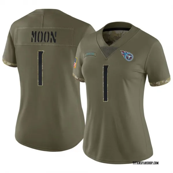 Women's Warren Moon Tennessee Titans Limited Olive 2022 Salute To Service Jersey