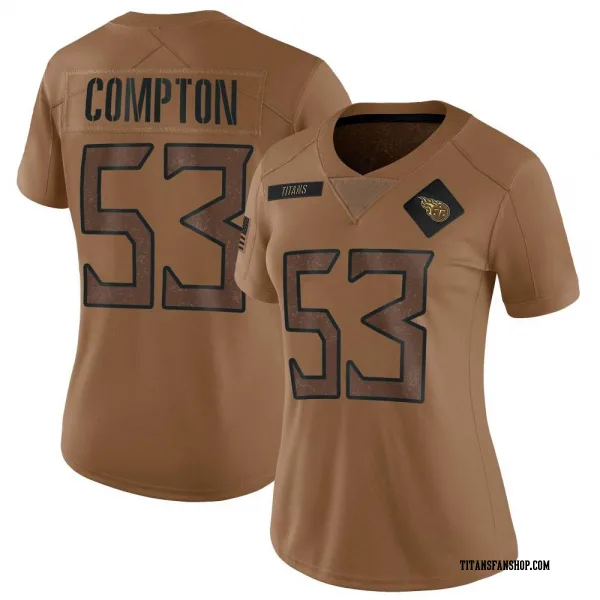 Women's Will Compton Tennessee Titans Limited Brown 2023 Salute To Service Jersey
