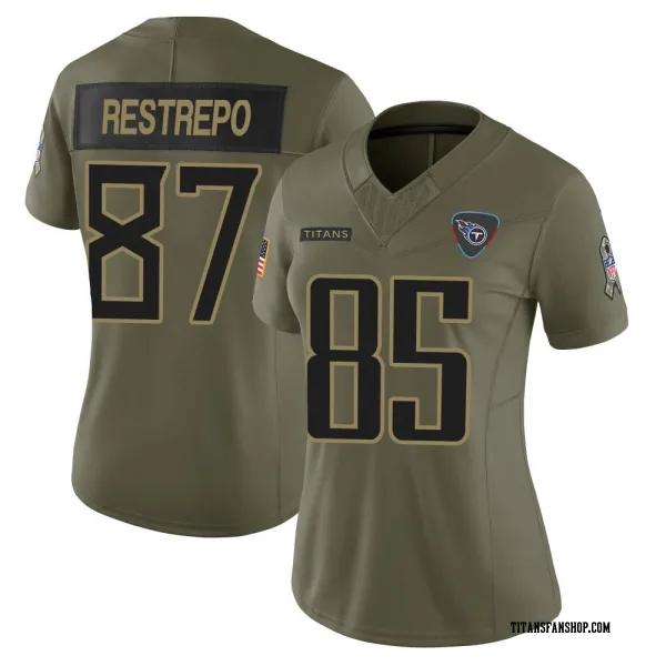 Women's Xavier Restrepo Tennessee Titans Limited Olive 2025 Salute to Service Jersey