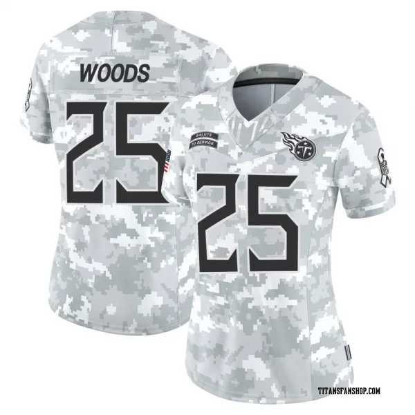 Women's Xavier Woods Tennessee Titans Limited Arctic Camo 2024 Salute to Service Jersey