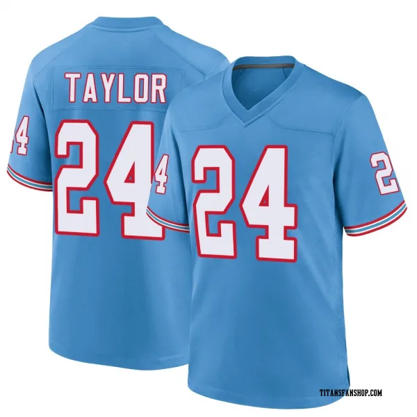 Youth Alontae Taylor Tennessee Titans Game Light Blue Oilers Throwback Alternate Jersey