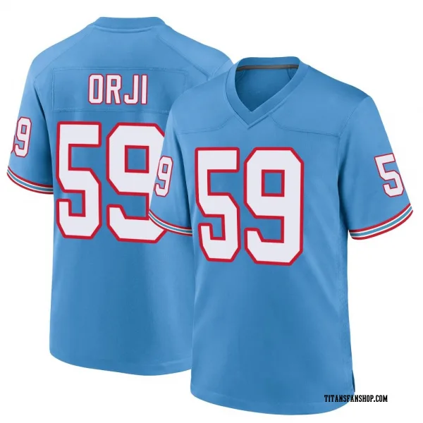Youth Anfernee Orji Tennessee Titans Game Light Blue Oilers Throwback Alternate Jersey