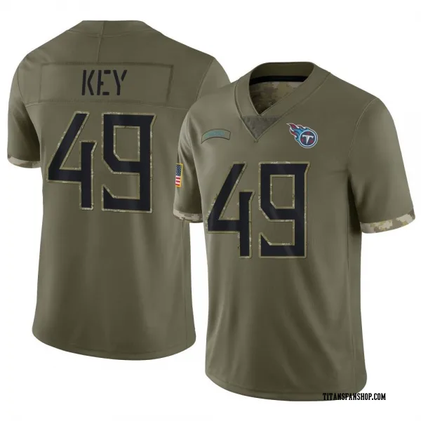 Youth Arden Key Tennessee Titans Limited Olive 2022 Salute To Service Jersey