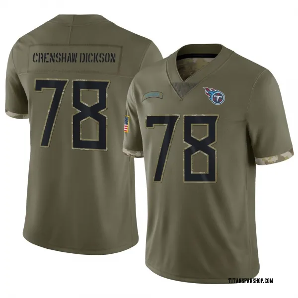 Youth Brandon Crenshaw-Dickson Tennessee Titans Limited Olive 2022 Salute To Service Jersey