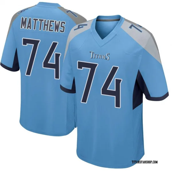 Youth Bruce Matthews Tennessee Titans Game Light Blue Jersey