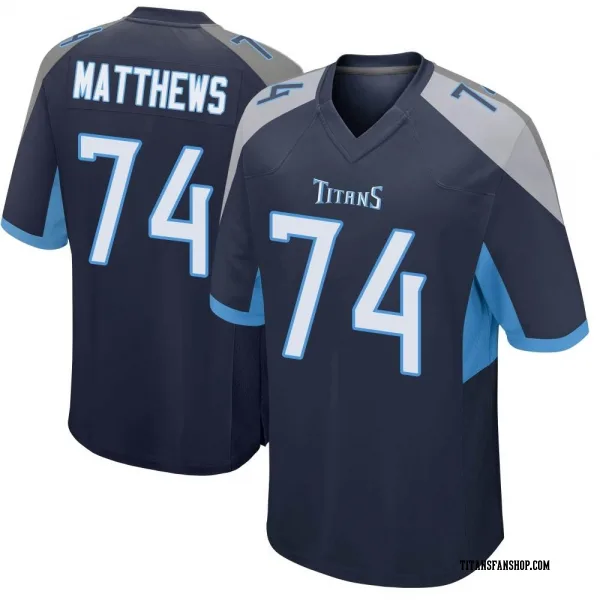Youth Bruce Matthews Tennessee Titans Game Navy Jersey