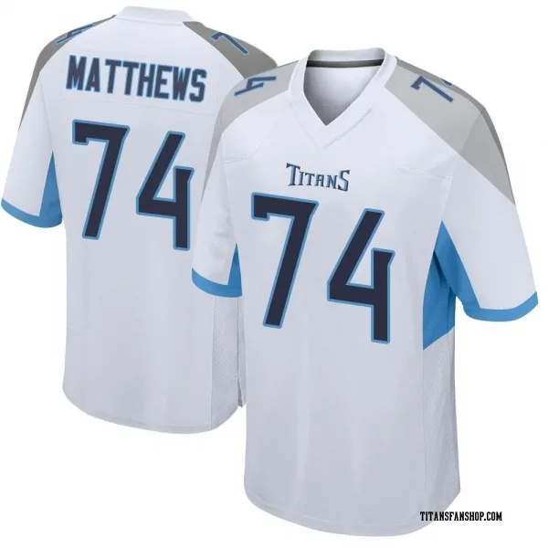 Youth Bruce Matthews Tennessee Titans Game White Jersey