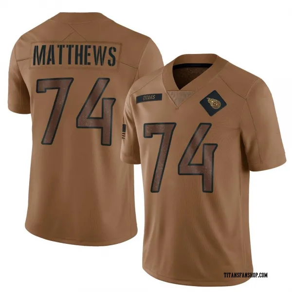 Youth Bruce Matthews Tennessee Titans Limited Brown 2023 Salute To Service Jersey