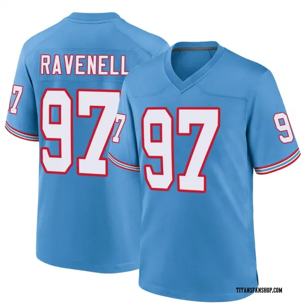Youth C.J. Ravenell Tennessee Titans Game Light Blue Oilers Throwback Alternate Jersey
