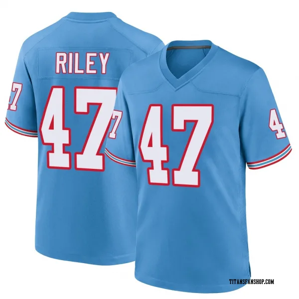 Youth Cam Riley Tennessee Titans Game Light Blue Oilers Throwback Alternate Jersey