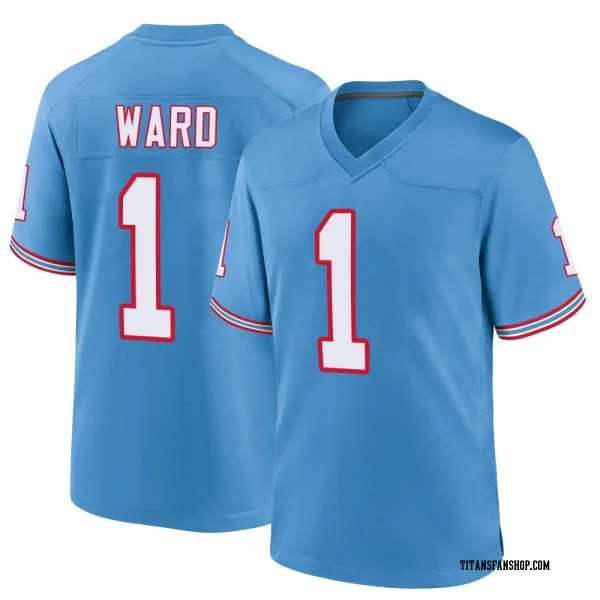 Youth Cam Ward Tennessee Titans Game Light Blue Oilers Throwback Alternate Jersey