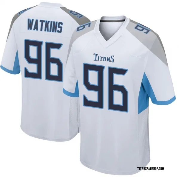 Youth Carlos Watkins Tennessee Titans Game White Jersey