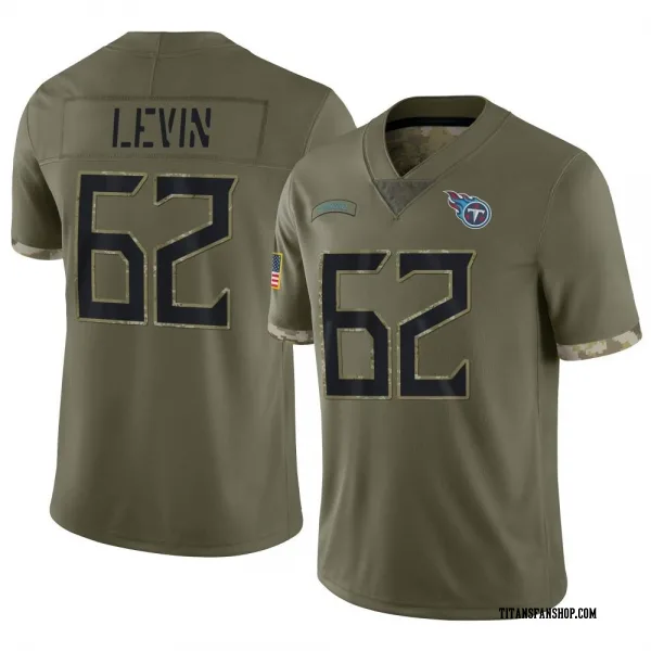 Youth Corey Levin Tennessee Titans Limited Olive 2022 Salute To Service Jersey