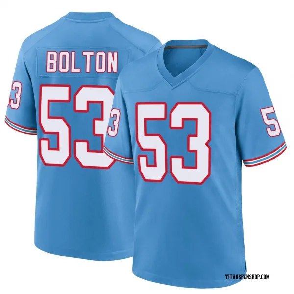 Youth Curtis Bolton III Tennessee Titans Game Light Blue Oilers Throwback Alternate Jersey