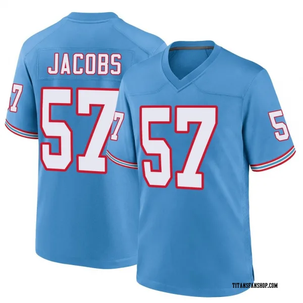 Youth Curtis Jacobs Tennessee Titans Game Light Blue Oilers Throwback Alternate Jersey