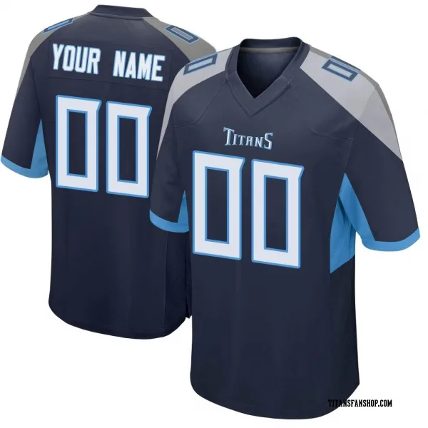 Youth Custom Tennessee Titans Game Navy Jersey