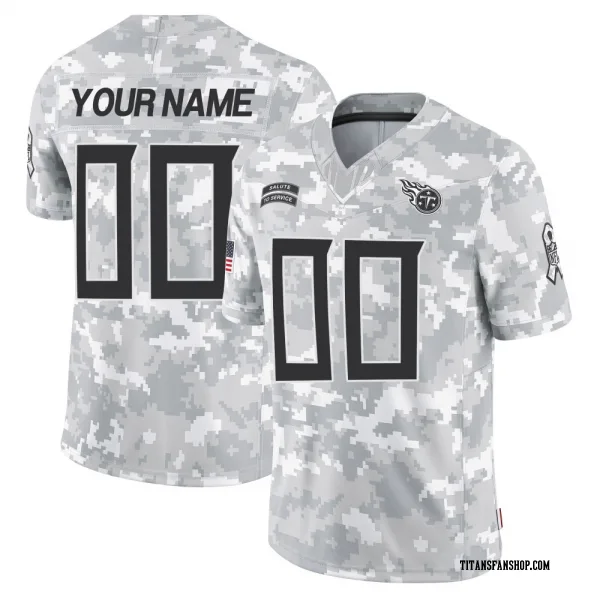 Youth Custom Tennessee Titans Limited Arctic Camo 2024 Salute to Service Jersey