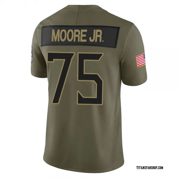 Youth Dan Moore Jr. Tennessee Titans Limited Olive 2025 Salute to Service Jersey