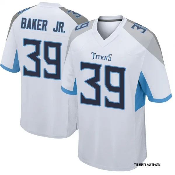 Youth Darrell Baker Jr. Tennessee Titans Game White Jersey