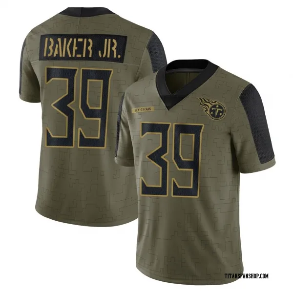 Youth Darrell Baker Jr. Tennessee Titans Limited Olive 2021 Salute To Service Jersey