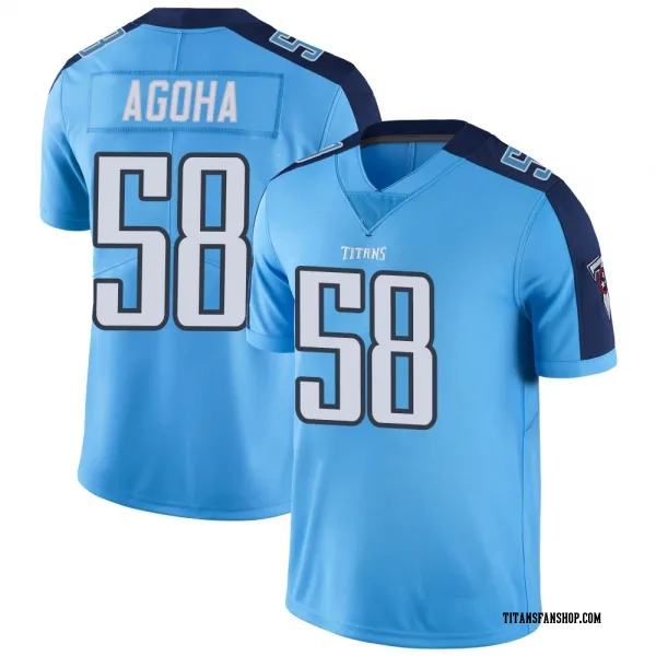 Youth David Ebuka Agoha Tennessee Titans Limited Light Blue Color Rush Jersey