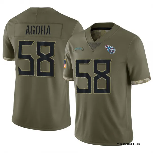 Youth David Ebuka Agoha Tennessee Titans Limited Olive 2022 Salute To Service Jersey