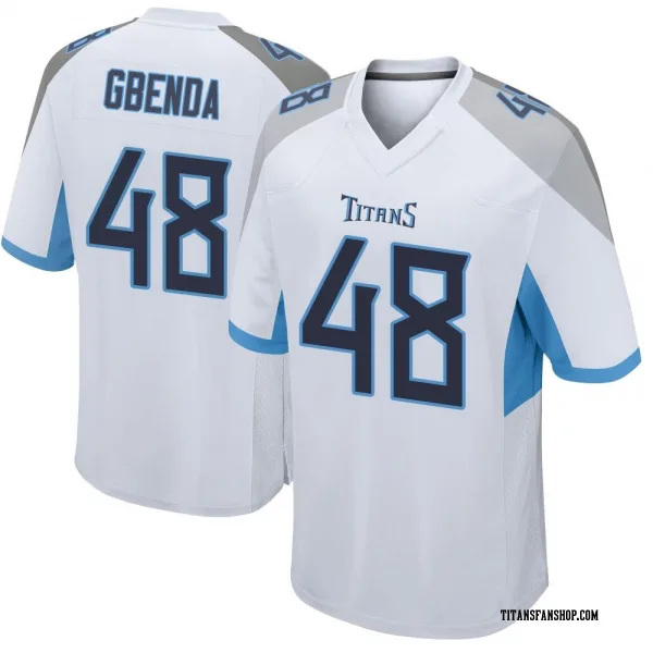 Youth David Gbenda Tennessee Titans Game White Jersey