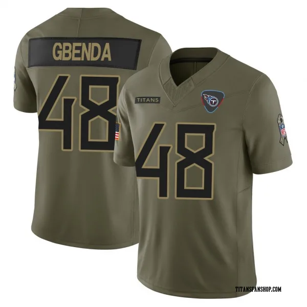 Youth David Gbenda Tennessee Titans Limited Olive 2025 Salute to Service Jersey