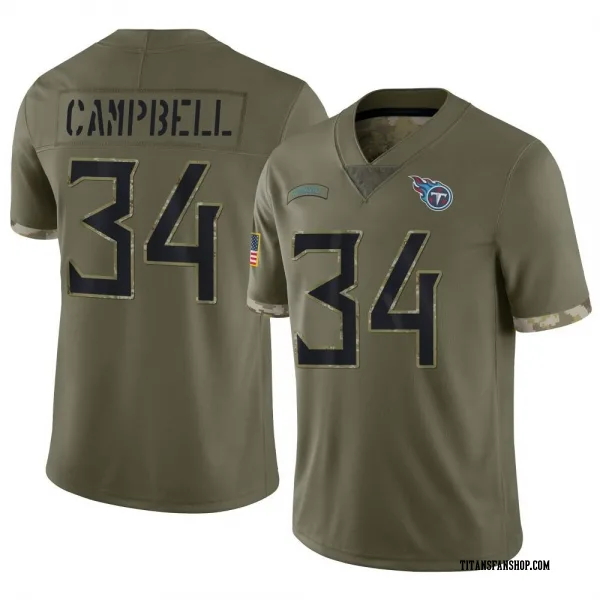 Youth Earl Campbell Tennessee Titans Limited Olive 2022 Salute To Service Jersey